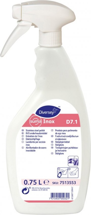 Diversey suma inox d71 rvs onderhoudsreiniger sprayflacon 750ml